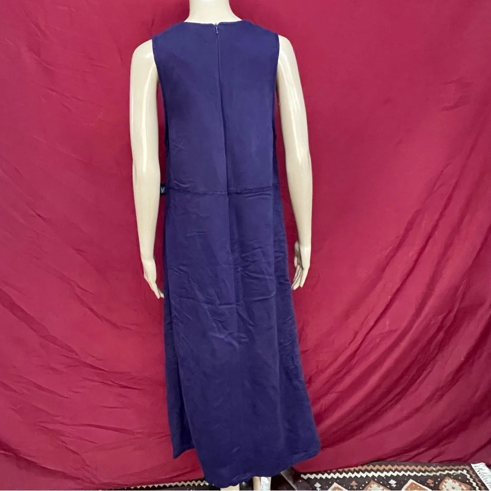 Vintage Premier International Eggplant Canvas Faux Wrap Sleeveless Jumper Small